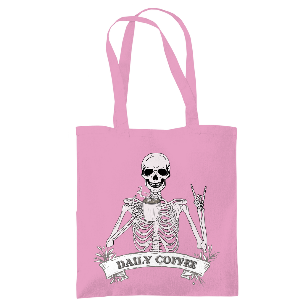 Tragetasche Daily Coffee Skelett