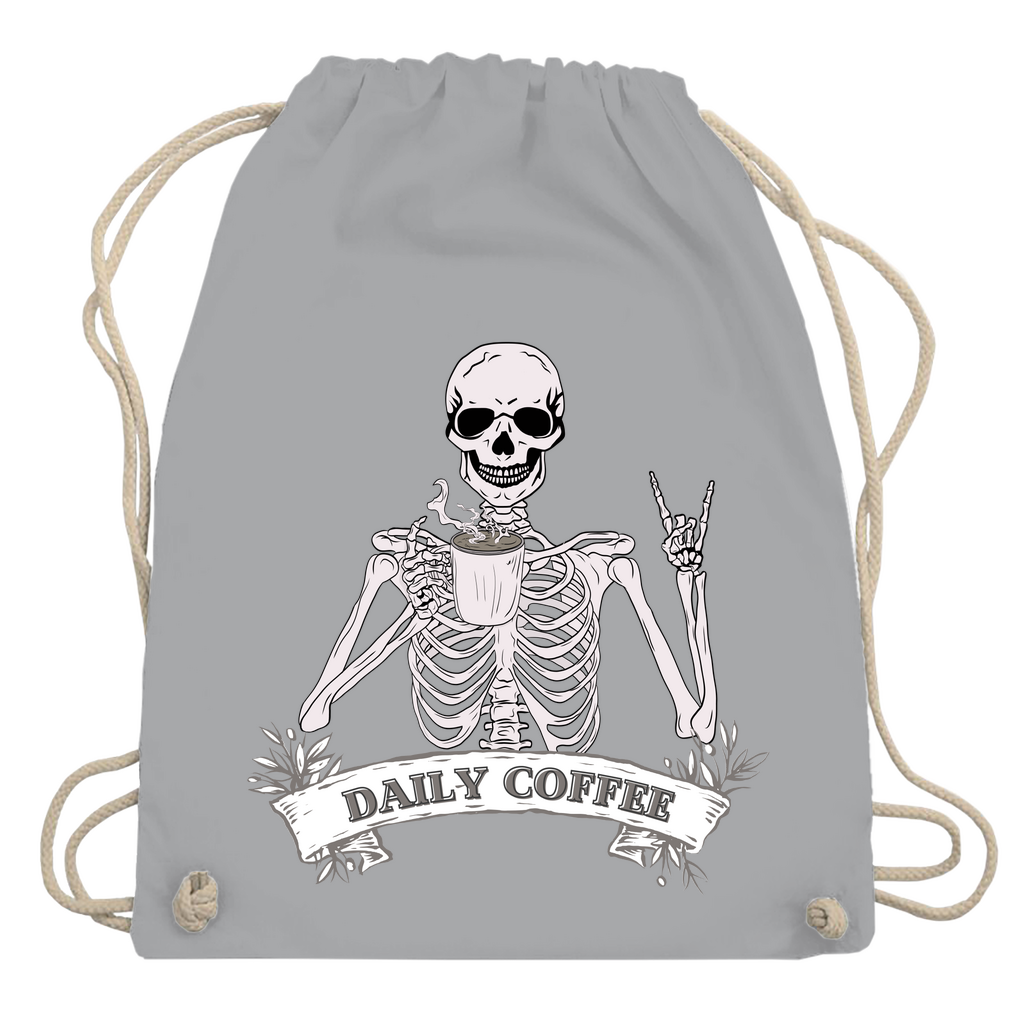 Turnbeutel Daily Coffee Skelett