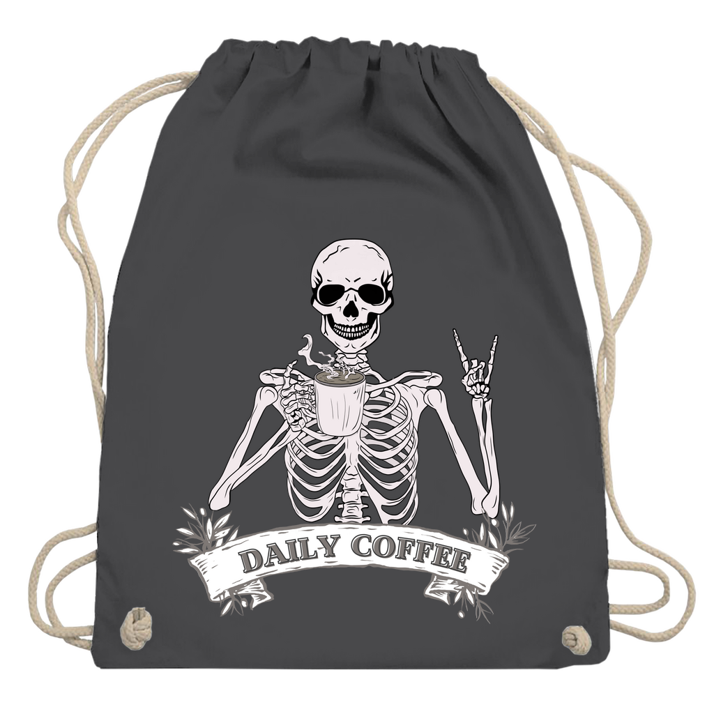 Turnbeutel Daily Coffee Skelett
