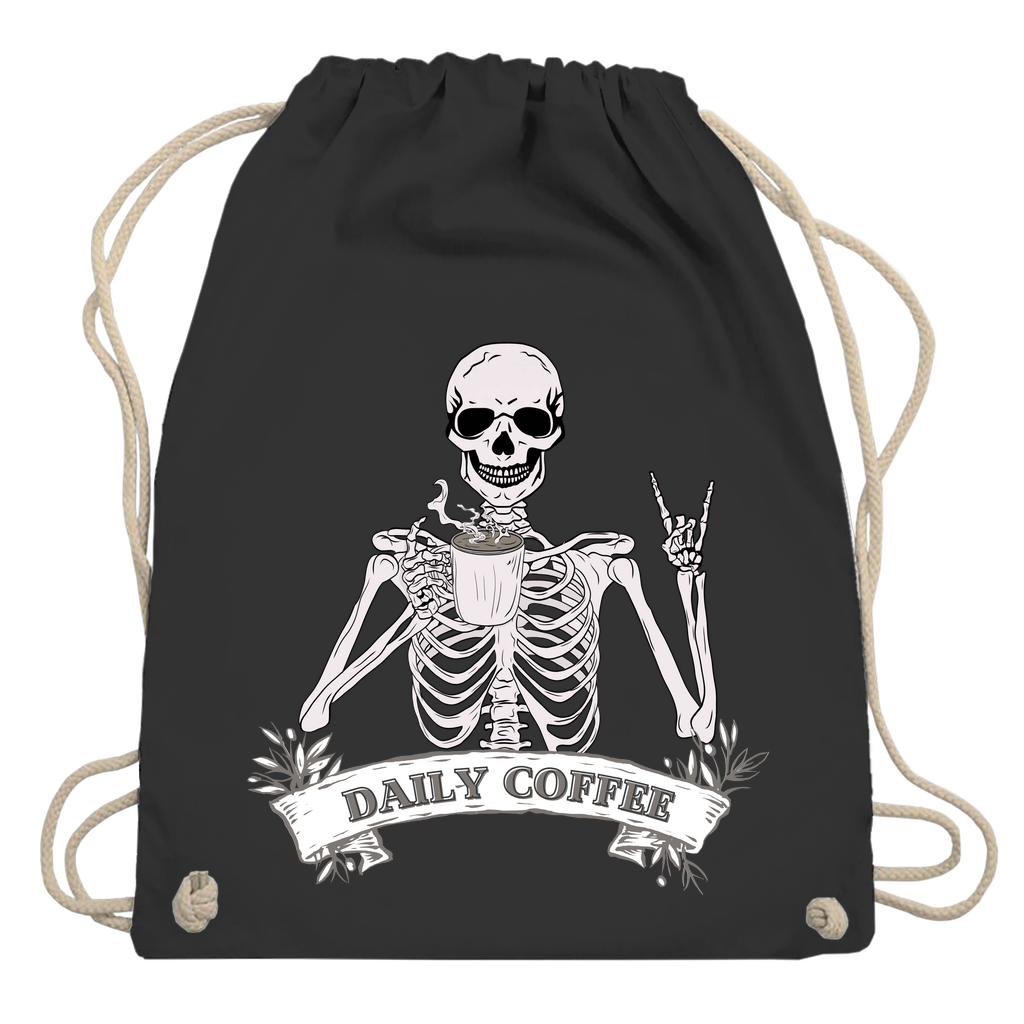 Turnbeutel Daily Coffee Skelett