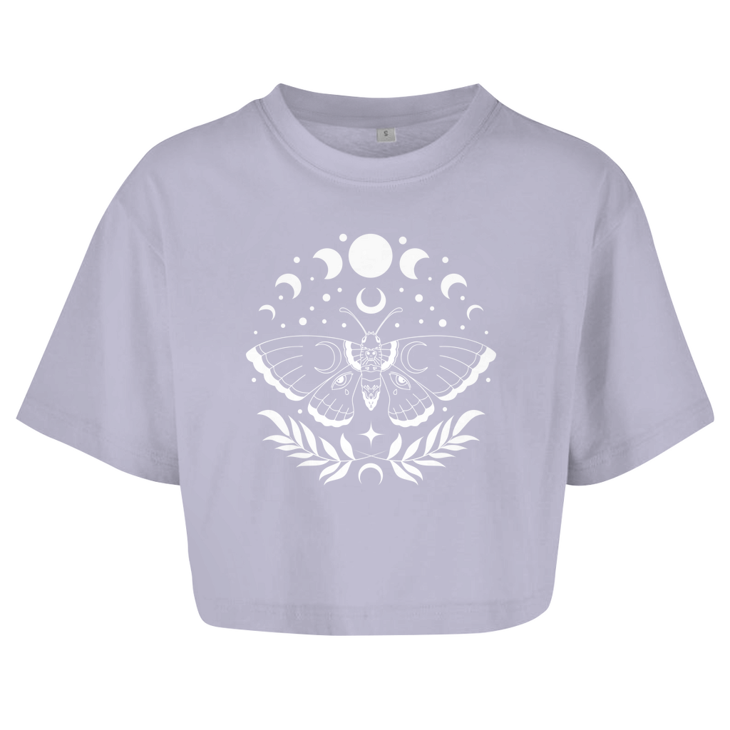 Damen Oversize Crop Top Mondmotte