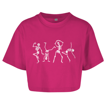 Oversize Crop Top Tanzendes Skelett