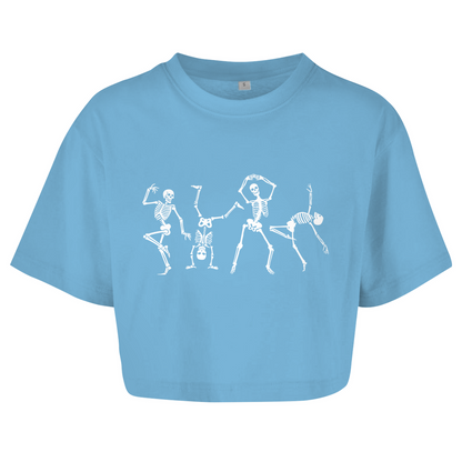 Oversize Crop Top Tanzendes Skelett