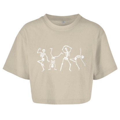 Oversize Crop Top Tanzendes Skelett