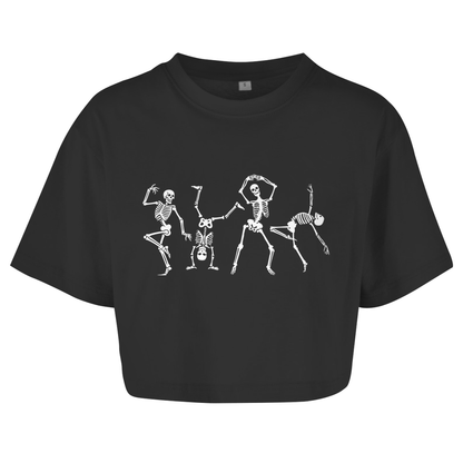 Oversize Crop Top Tanzendes Skelett