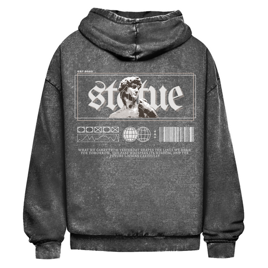 Oversize Washed Hoodie Statue Horizon
